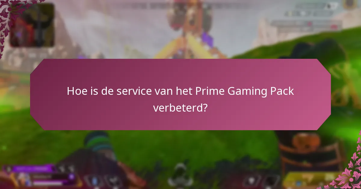 Welke nieuwe functies zijn geïntroduceerd in het Prime Gaming Pack?